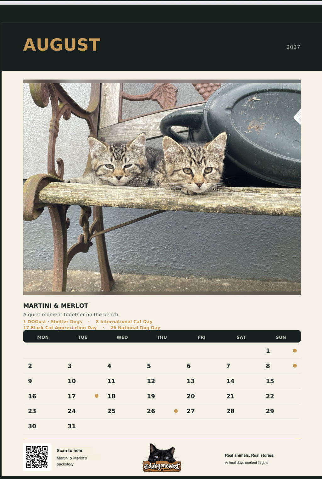 DubGoneWest 2027 Calendar (US & CA)